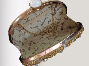 Crystal And Gold Embellished Clutch For Women