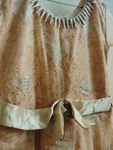 Elegant Peach Ethnic Gown