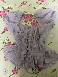 Lilac Corset Style Crop Top