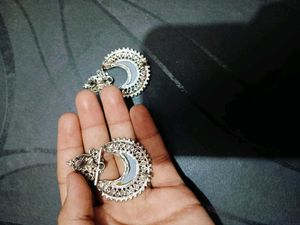 Silver Crescent Earrings