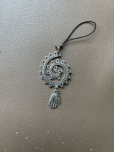 Silver Hamsa Spiral Charm