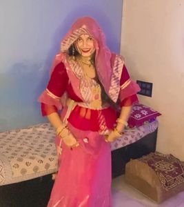 Beautiful Saree With Designer Stiched Blouse Belt
