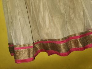 Cream Colour Netted Skirt With Blouse