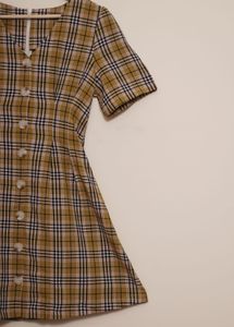 Plaid Button-Front Mini Dress