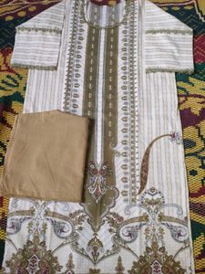 Olive Green Printed Salwar Kameez