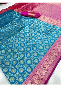 bnarasi silk saree karwa spical offer bye1 get 1