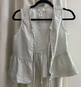 Striped Peplum Tank Top