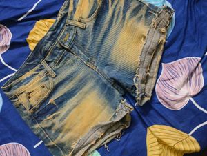 Distressed Denim Shorts