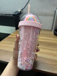 Miniso Cute Sipper Pink With Straw