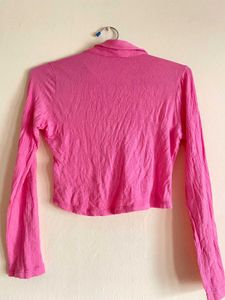 Pink Long Sleeve croptop