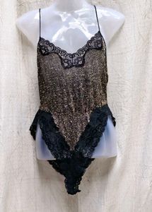 46156. Lace Trim Teddy Bodysuit