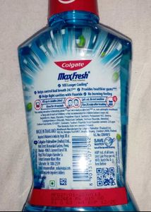 UNUSED 500ml Colgate Maxfresh Plax Free Mouthwash