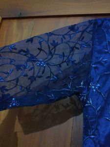 Elegant Navy Blue Churidar Top