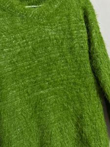 Green Fuzzy Knit Sweater