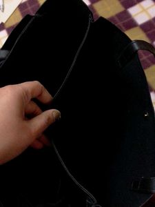Leather Black Handbag Of Very Good Quality.