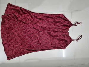 Red Animal Print Short Nightie