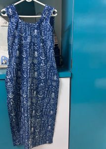 Pure Cotton Indigo Print Kurta For Woman