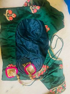 Green Pinkish Lehenga Set