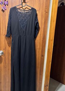 Elegant Black Lace Maxi Dress
