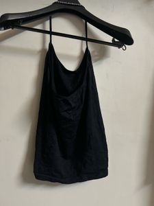 Elegant Black Embellished Tank Top