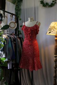 Red Floral Print Dress