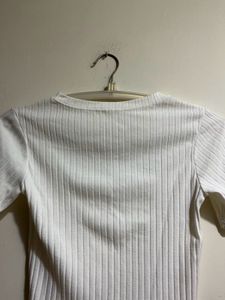 Off White Ribbed Top