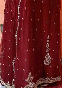 Red Velvet Embellished Blouse
