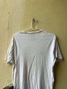 v neck white cotton tshirt for men