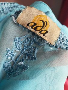 ADA Chikankari Blue Kurta with Cotton Inner