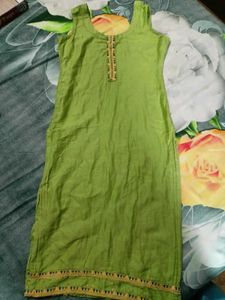 Green Embroidered Sleeveless Dress