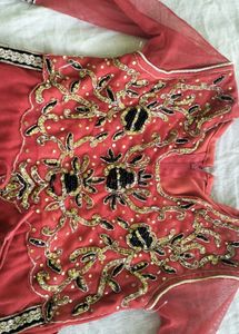 Red &amp; Gold Embroidered Outfit