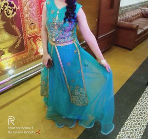 Teal Embroidered Anarkali Dress