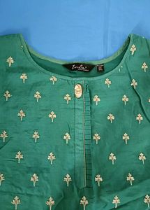 Green Embroidered Kurta