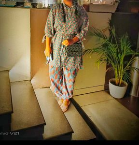 Matching Print Top & Pant Set