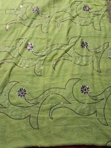 Lime Green women saree