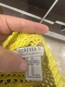 Yellow Crochet Knit Sweater