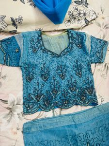Teal Embellished Y2K lehenga Choli
