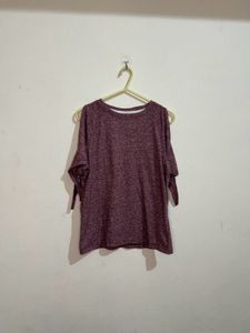 Stylish Mauve Cold Shoulder Top