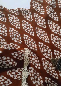 Brown Printed Short Kurti