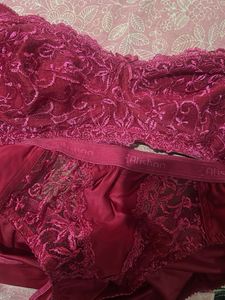 red bra panty set