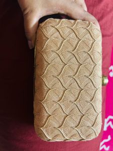 Rust Color Shimmery Clutch
