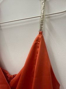 Orange V-Neck Dress