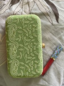 Embroidered Box Clutch