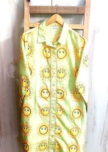 Sun Print Button-Down Long Shirt Size-44