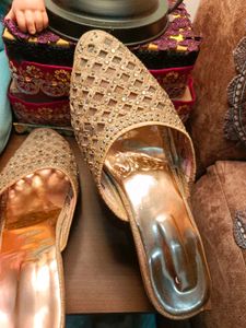 Gold Embellished Flats