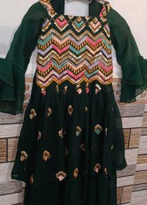 Girls Green Party Dress