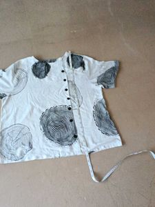 White Breezy top But one Sleeves Has flaws
