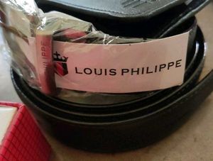Louis Philippe Black Belt + Wallet Combo