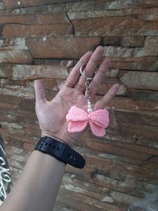 Crochet Bow Keychain (quantity:1)