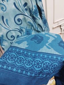 Modern Printed Blue Full Suit Set